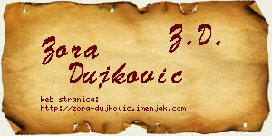 Zora Dujković vizit kartica